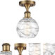Ballston Small Deco Swirl 1 Light 6 inch Brushed Brass Semi-Flush Mount Ceiling Light, Ballston