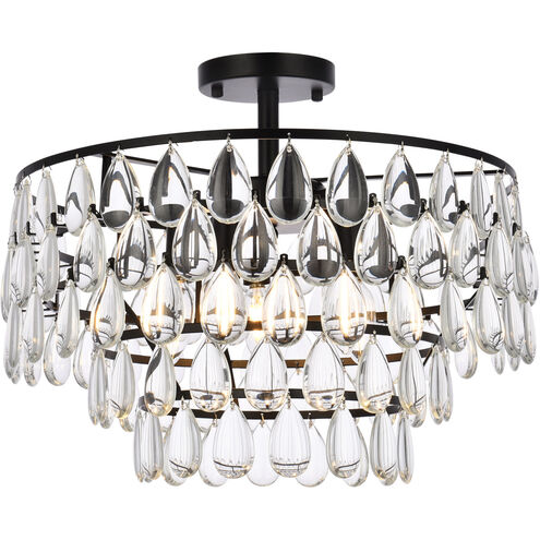 Mila 5 Light 18 inch Black Flush Mount Ceiling Light