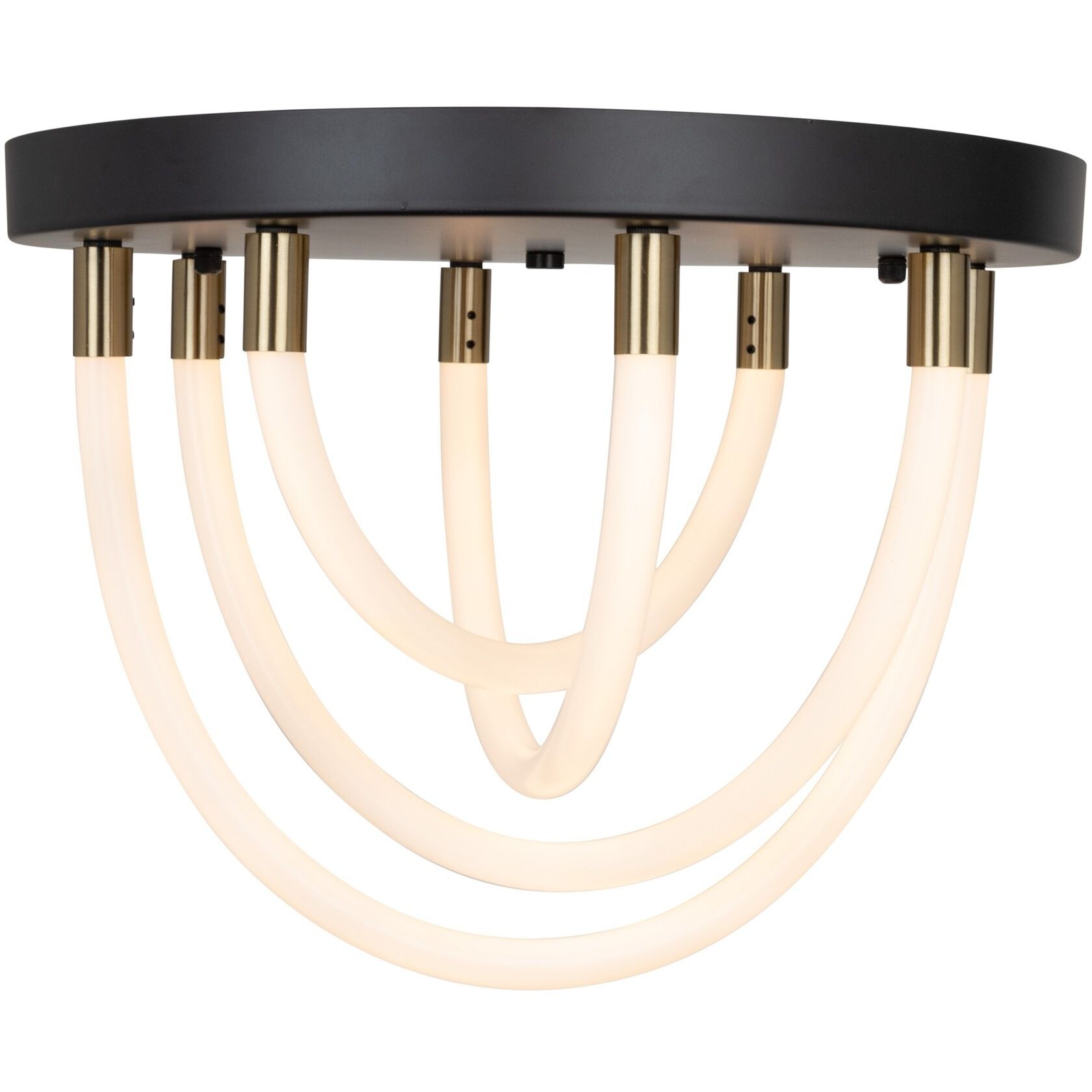 Cascata LED 15.75 inch Black and Brushed Brass Flush Mount Ceiling Light