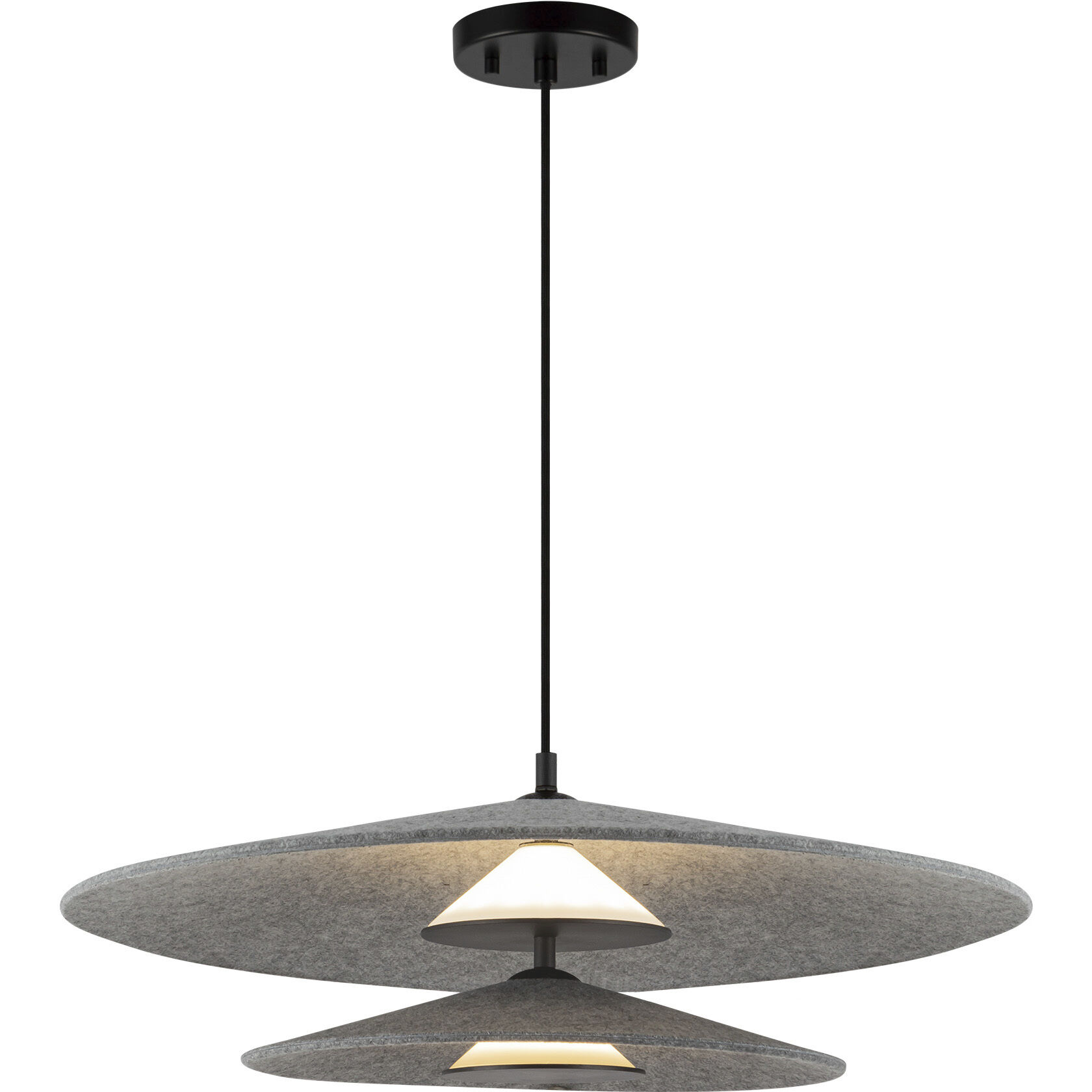 Cruz Pendant Ceiling Light in Felt - Gray, Felt Shade