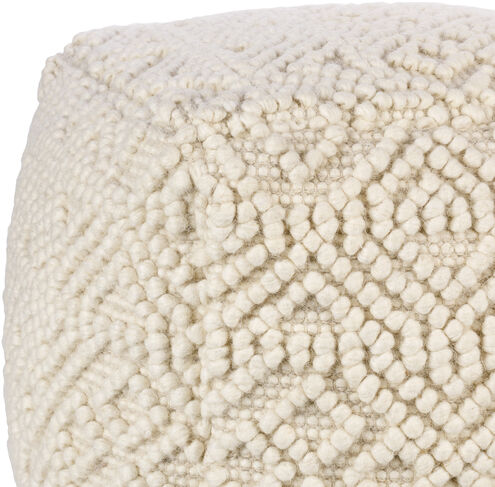 Hygge 18 inch Cream Pouf, Cube