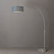 Float 92 inch 14 watt Satin Nickel Arc Floor Lamp Portable Light in Turquoise Linen