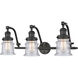 Franklin Restoration Small Canton 3 Light 28 inch Oil Rubbed Bronze Bath Vanity Light Wall Light in Seedy Glass, Franklin Restoration
