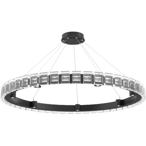 Tessera LED Matte Black Chandelier Ceiling Light, Ring