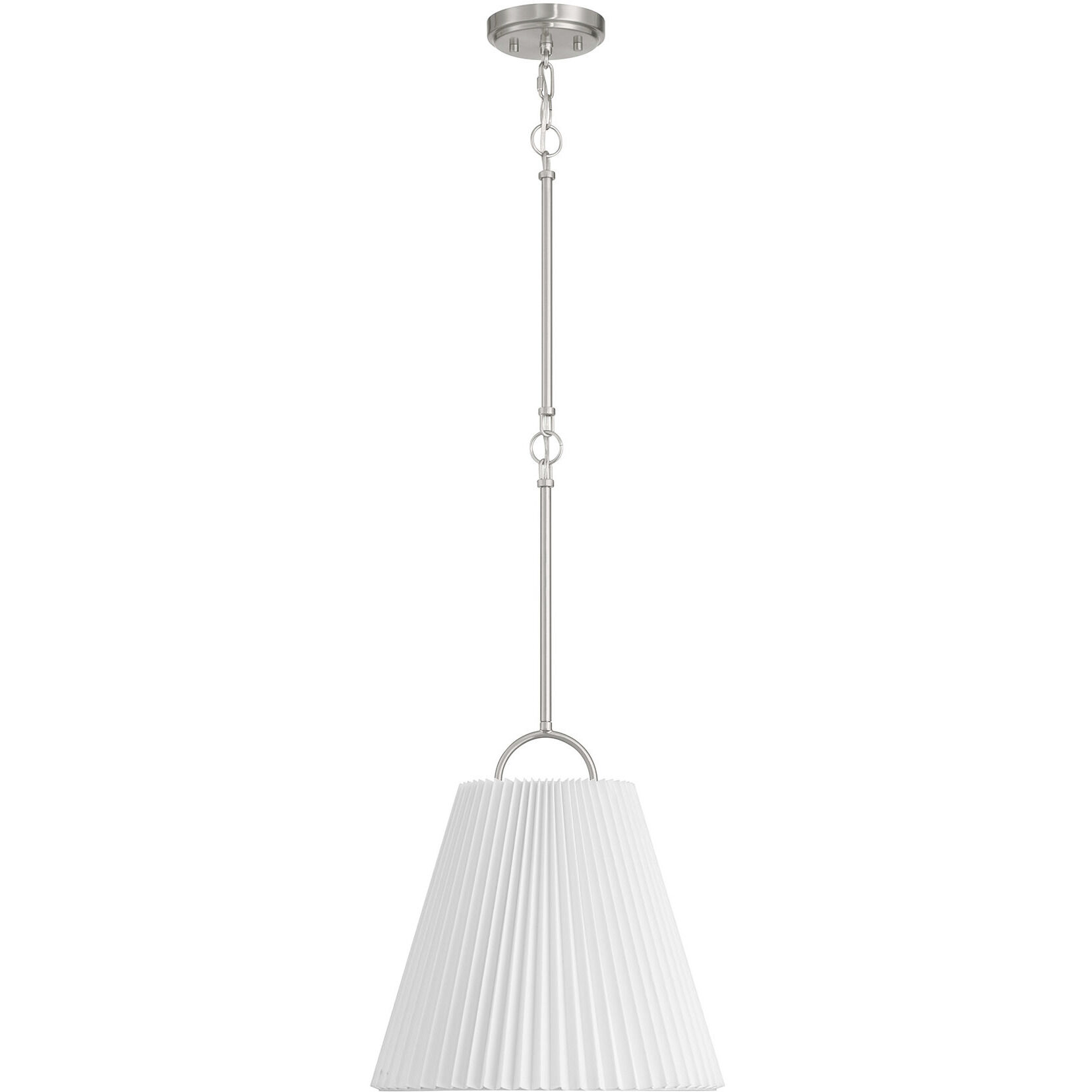 Scandinavian 1 Light 15 inch Brushed Nickel Pendant Ceiling Light