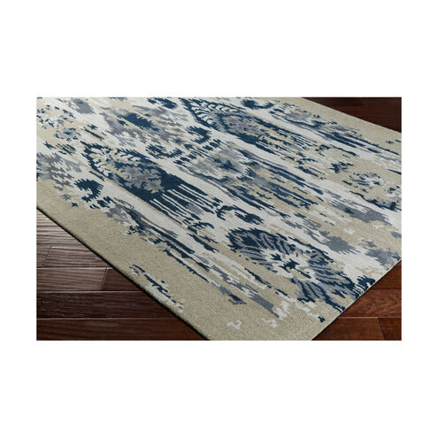Artist Studio 96 X 30 inch Gray and Blue Runner, Wool and Viscose