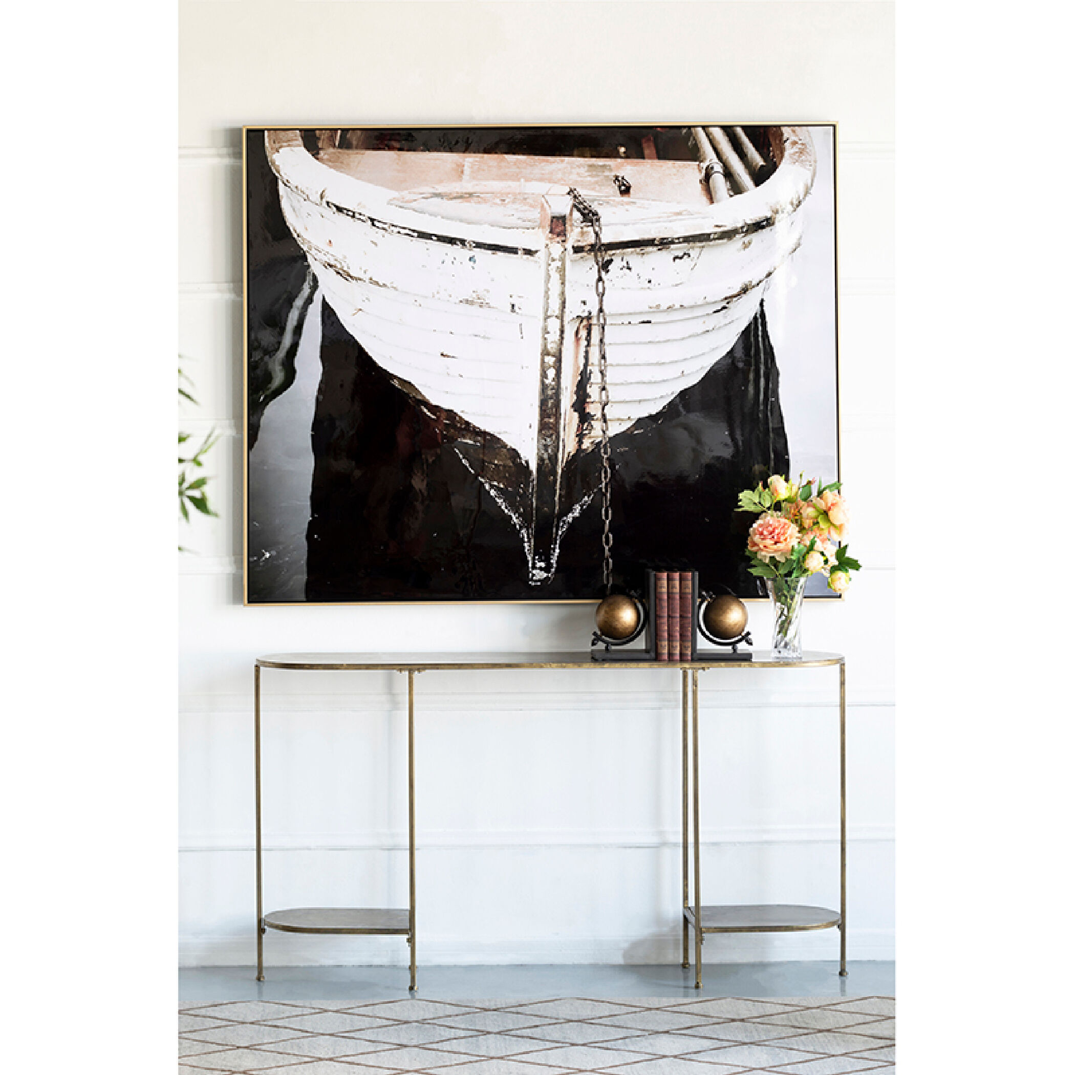 Waterfront Black/White Wall Art, Boat