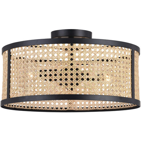Berens LED 15.5 inch Matte Black Semi-Flush Mount Ceiling Light