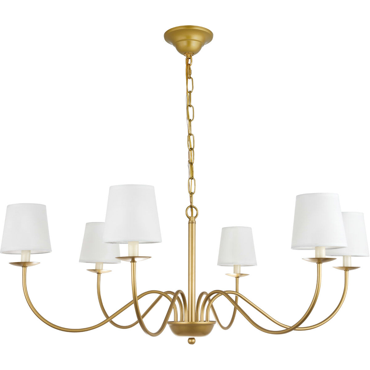 Eclipse 6 Light 37 inch Brass Chandelier Ceiling Light