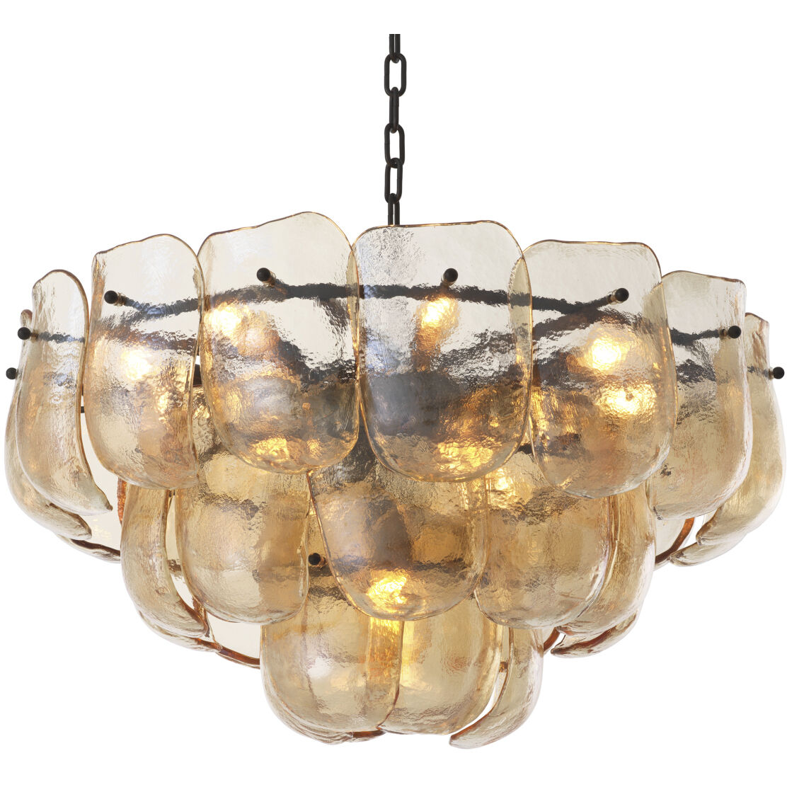 Gustave 13 Light 29.53 inch Champagne Colored Glass Chandelier Ceiling Light