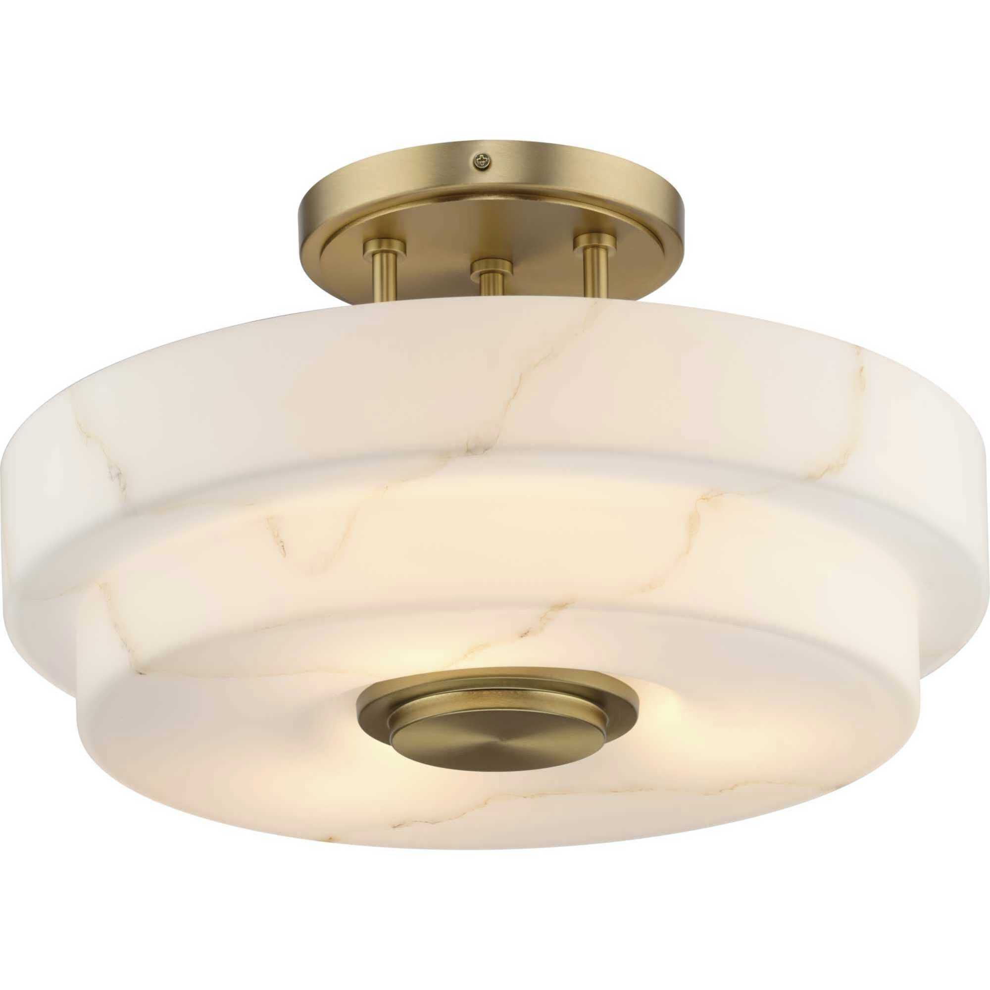 Tosca 3 Light 18 inch Brushed Bronze Semi-Flush Mount Ceiling Light, Design Series