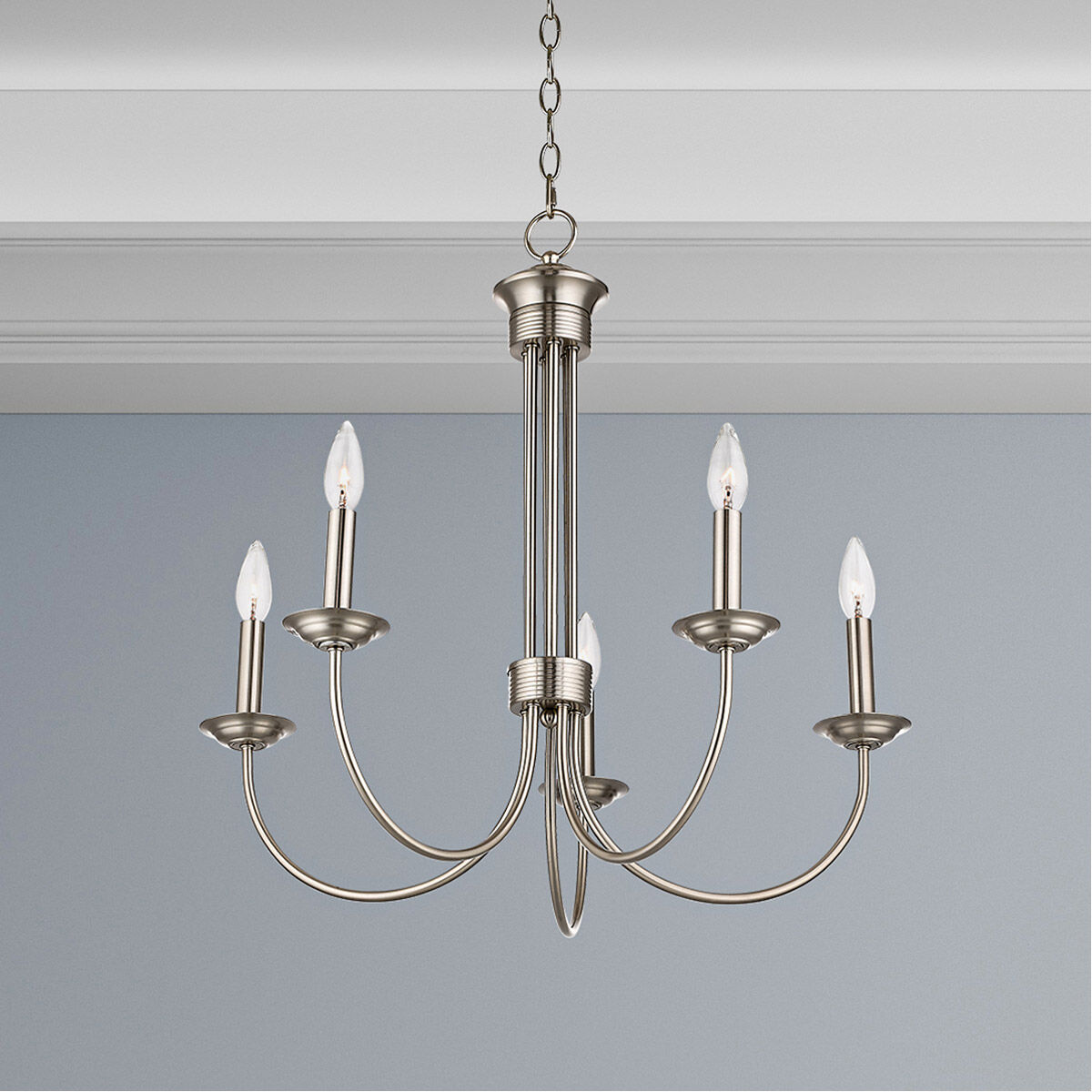 Estate 5 Light 25 inch Brushed Nickel Chandelier Ceiling Light