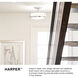Harper 3 Light 18 inch Black Indoor Semi-Flush Mount Ceiling Light in Clear Seedy
