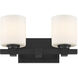 Abelson 2 Light 14 inch Matte Black Bathroom Vanity Light Wall Light
