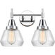 Caden 2 Light 16 inch Polished Chrome Bath Vanity Light Wall Light in Clear Glass