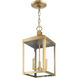 Nyack 3 Light 8.25 inch Antique Brass Outdoor Pendant Lantern