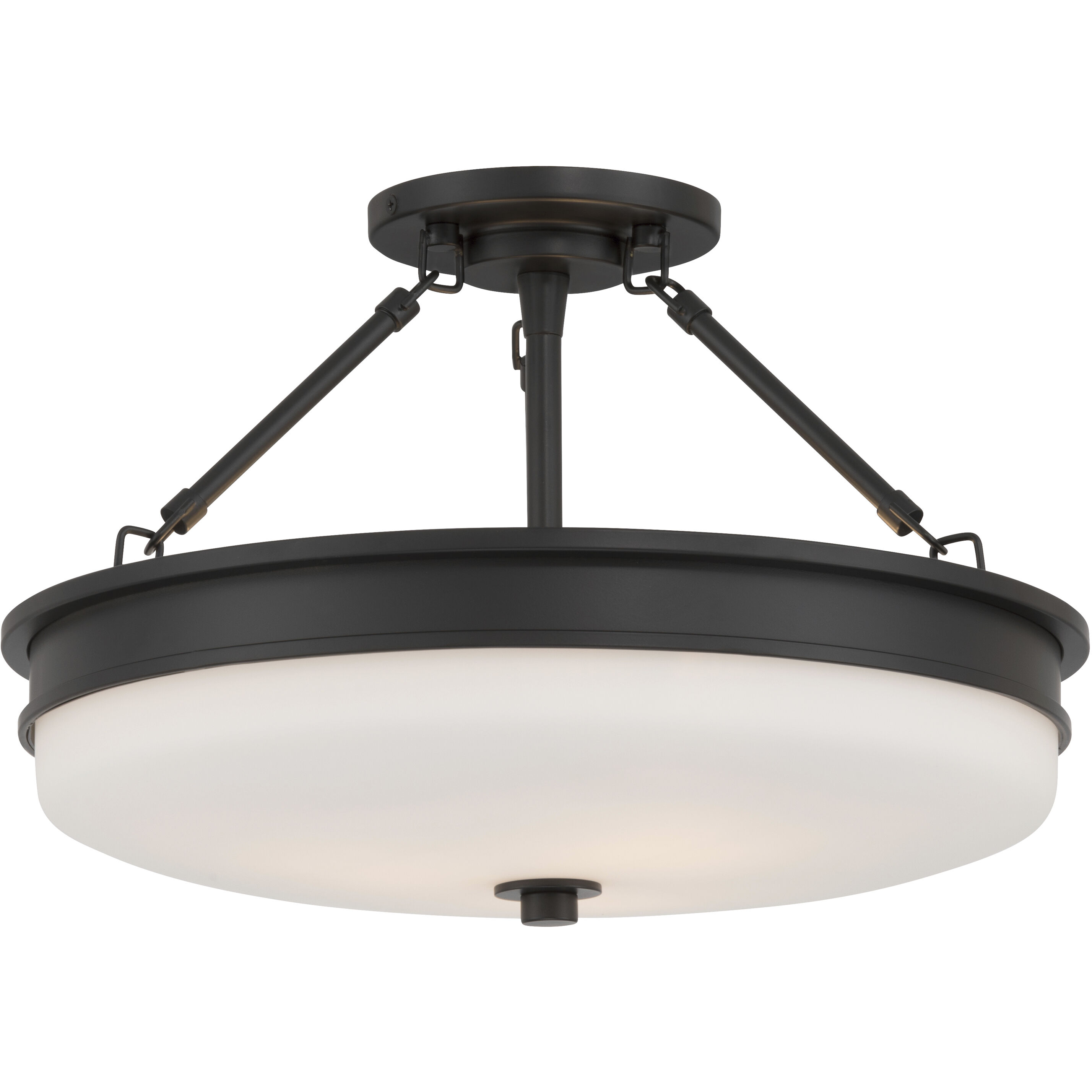 Halora 3 Light 15.25 inch Dark Matte Black Semi-Flush Mount Ceiling Light