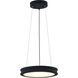 EVOLV LED 12.5 inch Matte Black - Textured Pendant Ceiling Light, Bevel Family