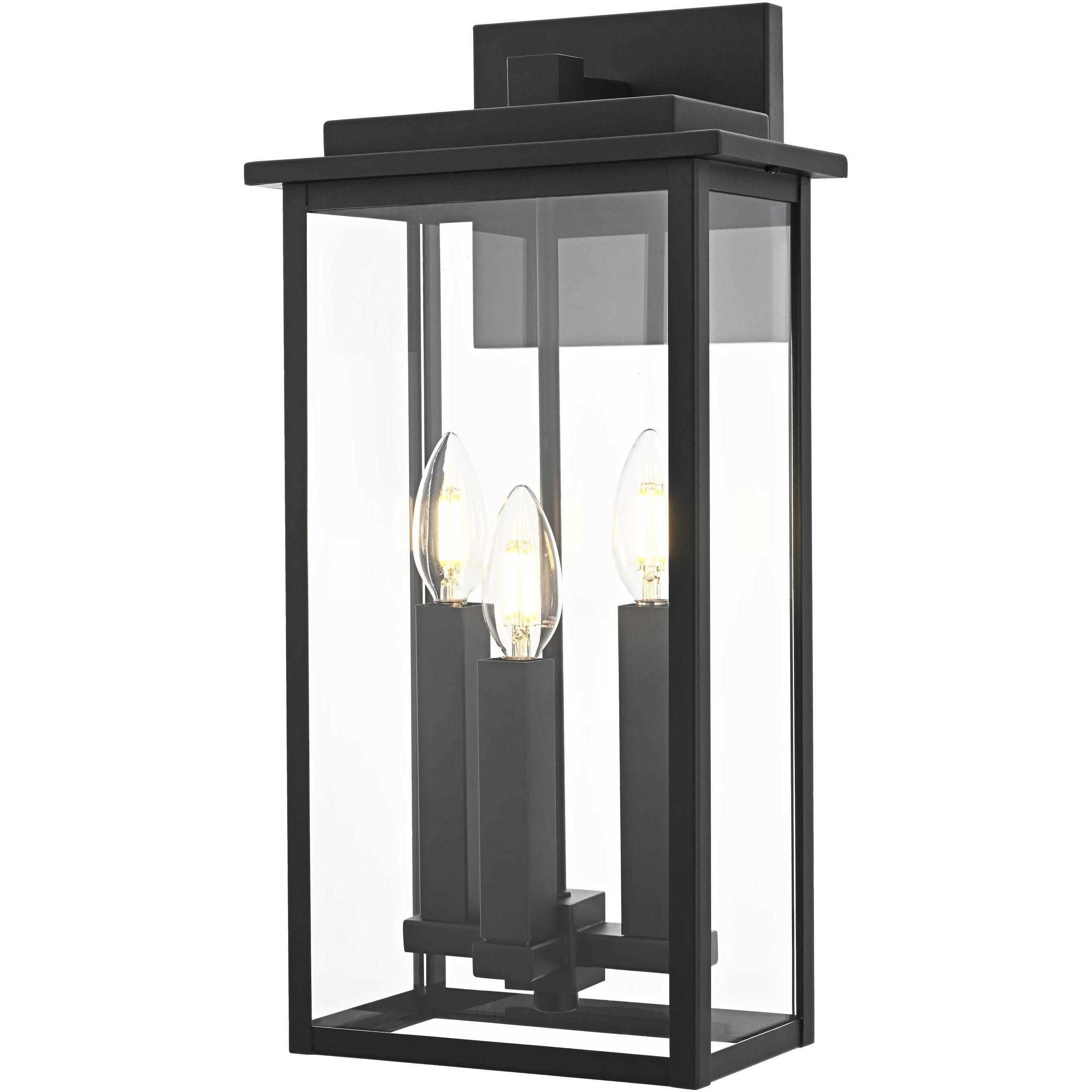 Kaysen 3 Light 18 inch Black Outdoor Wall Sconce