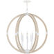 Bastian 6 Light 31 inch Sugar White and Sandstone Orb Chandelier Ceiling Light