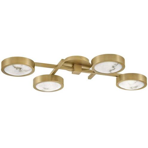 Cava LED 30 inch Lacquered Brass Foyer Light Ceiling Light, Sconce/Flush Mount