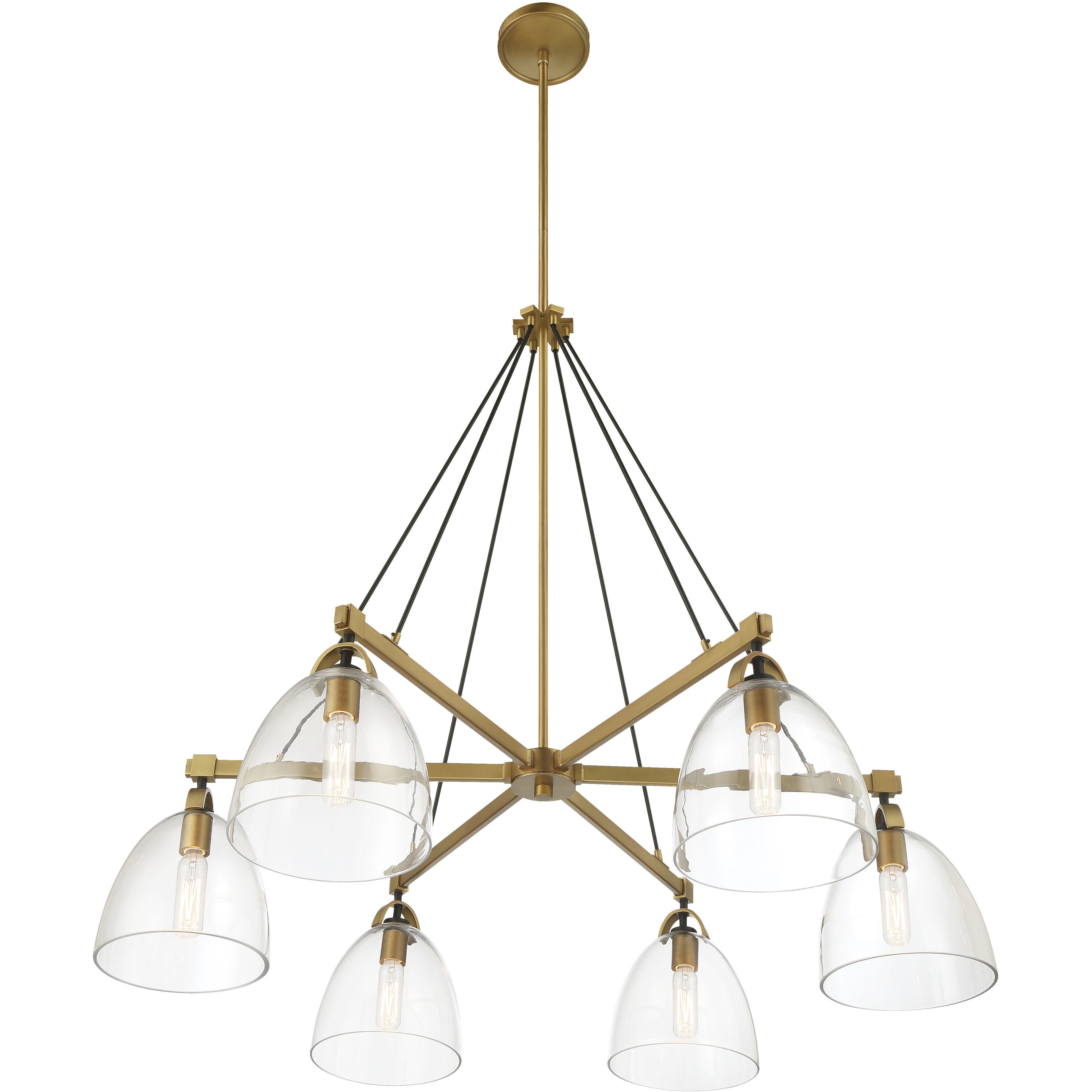 Sommersby 6 Light 36 inch Legacy Brass and Matte Coal Chandelier Ceiling Light