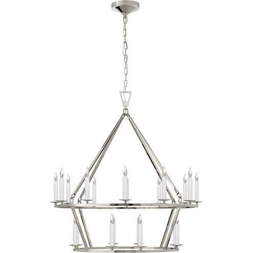 Chapman & Myers Darlana 20 Light 30 inch Polished Nickel Two-Tier Chandelier Ceiling Light, Medium