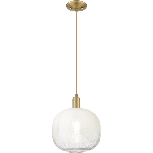 Downtown Urban Brookhaven Sphere 1 Light 10 inch Brushed Brass Mini Pendant Ceiling Light in Opal Glass