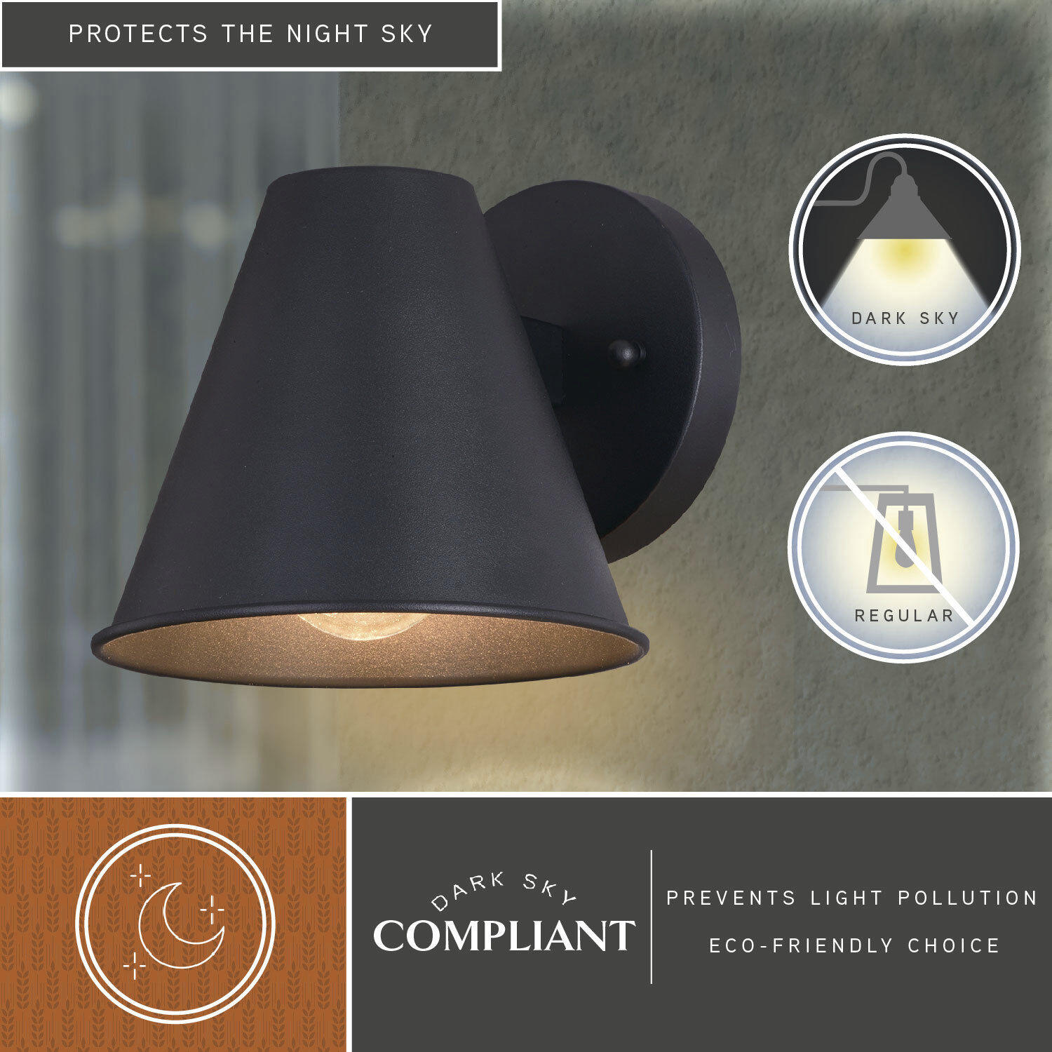 Smith LED 6.25 inch Textured Black Outdoor Wall