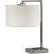 Austin 21.25 inch 60 watt Brushed steel Table Lamp Portable Light, with AdessoCharge Wireless Charging Pad and USB Port