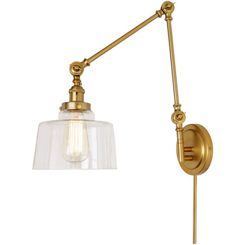 Soho 35 inch 100 watt Satin Brass Swing Arm Wall Sconce Wall Light