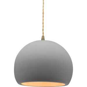 Radiance 1 Light 7 inch Bisque and Antique Brass Pendant Ceiling Light