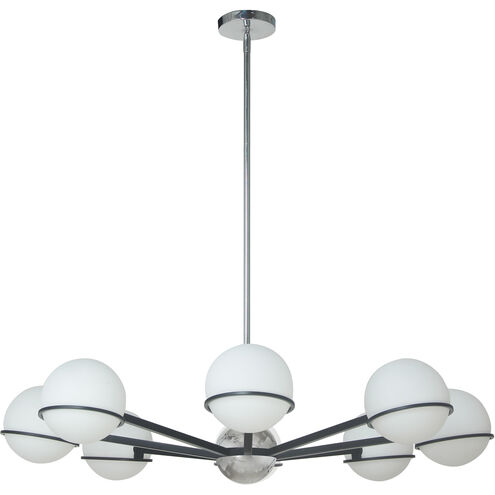 Sofia 8 Light 38 inch Matte Black with Polished Chrome Chandelier Ceiling Light in Matte Black and Polished Chrome