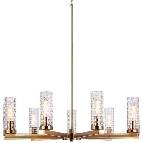 Weaver 9 Light 36 inch Aged Gold Brass Pendant Ceiling Light