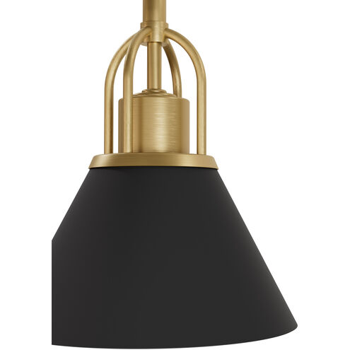 Carrington Isle 1 Light 7 inch Flat Matte Black and Luxe Gold Pendant Ceiling Light, Mini