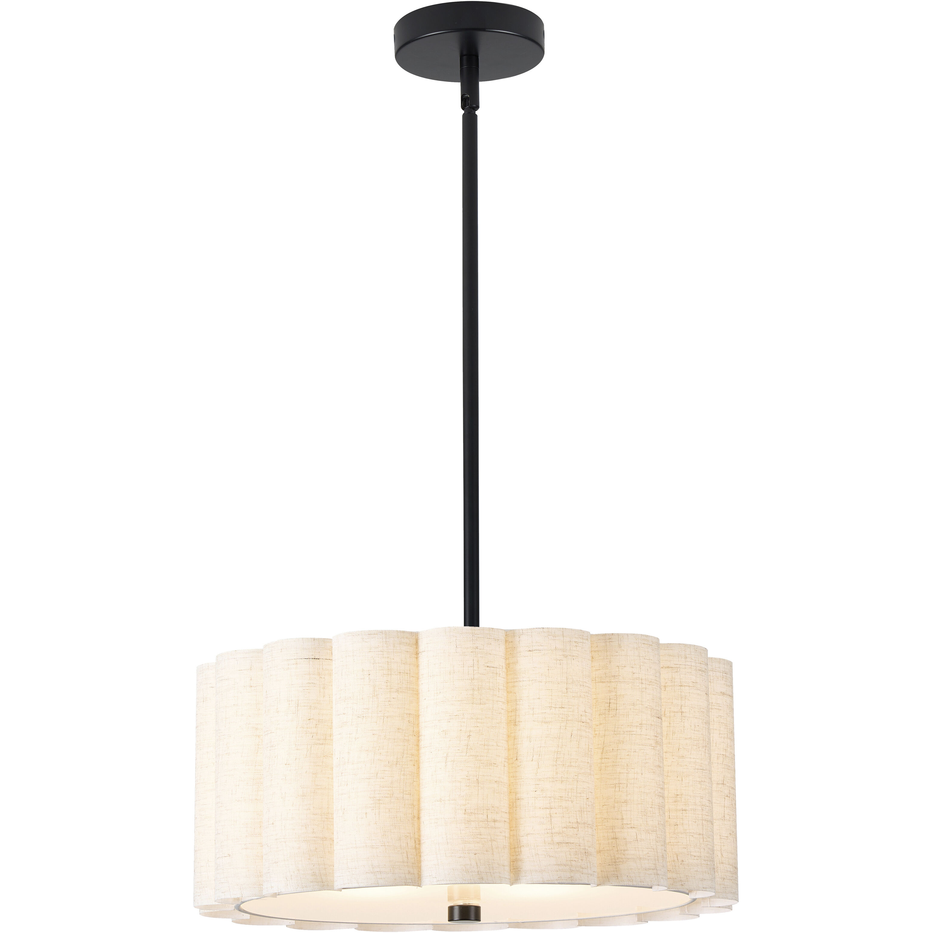 Pacifica LED 16 inch Matte Black Pendant Ceiling Light in Flax