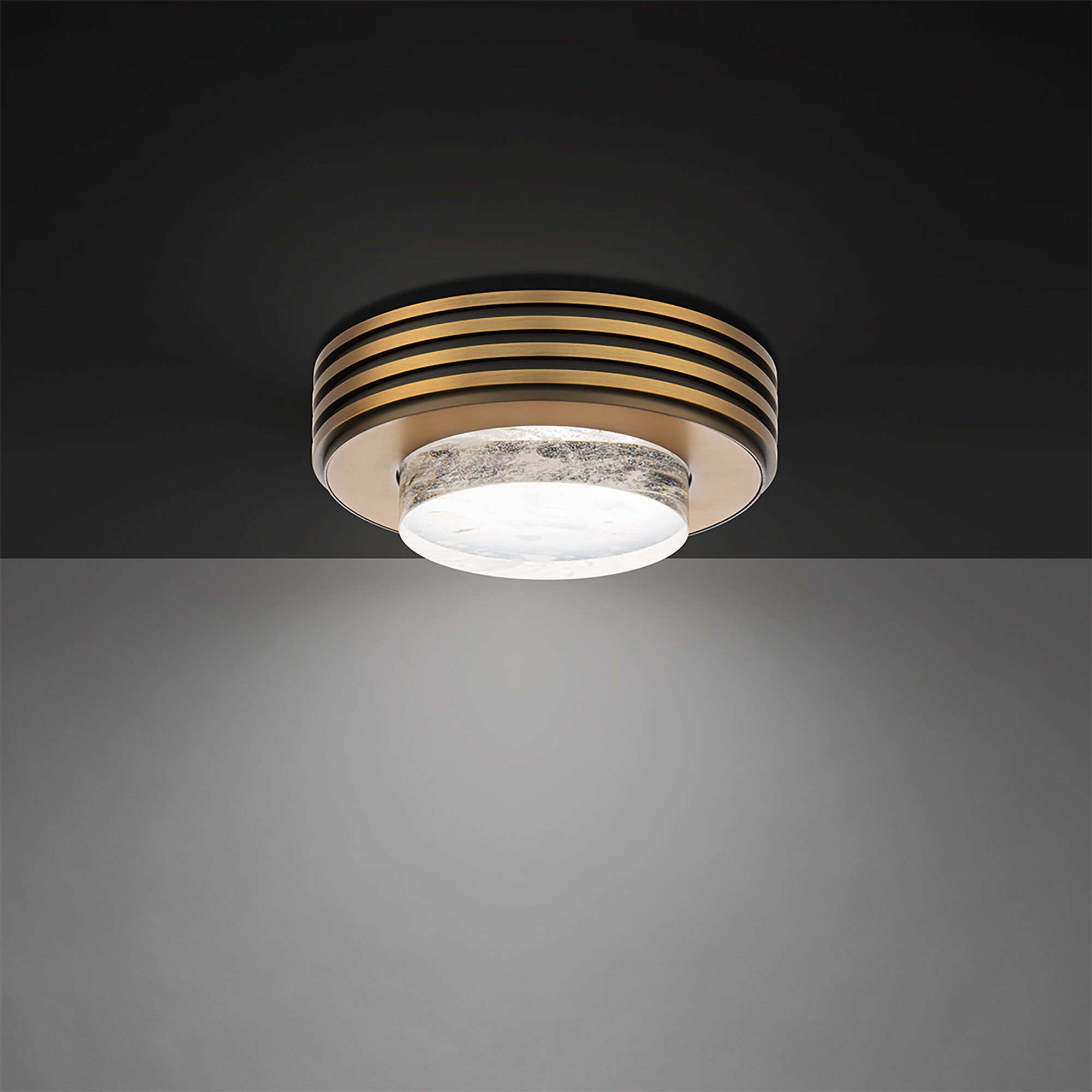 Beyond Zircle LED 8 inch Aged Brass Flush Mount Ceiling Light