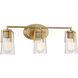 Sacremento 3 Light 24 inch Warm Brass Vanity Light Wall Light, Essentials