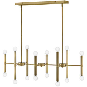 Millie 16 Light 39 inch Lacquered Brass Linear Chandelier Ceiling Light