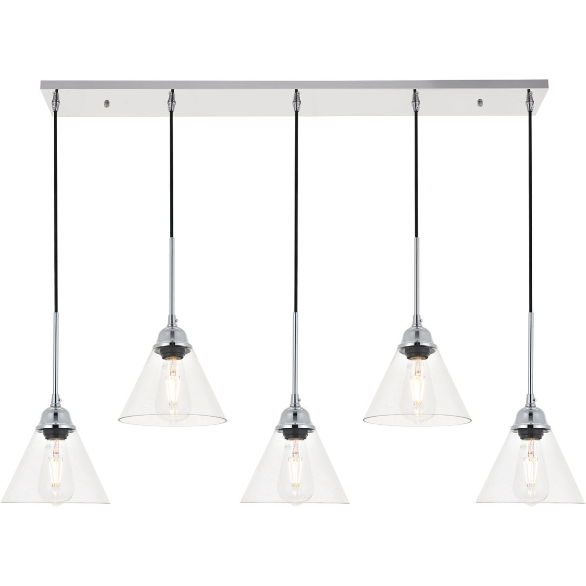Histoire 5 Light 47 inch Chrome Pendant Ceiling Light