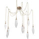 Rock Crystal LED 13.5 inch Novel Brass Swag Multi-Pendant Ceiling Light in Chilled Clear, 2700K LED
