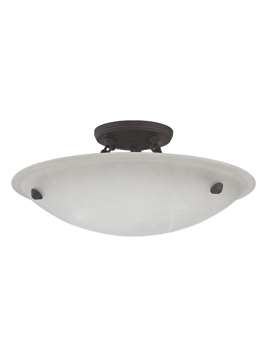 Oasis 3 Light 16 inch Bronze Semi-Flush Mount Ceiling Light