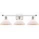 Ballston Orwell 3 Light 26 inch White and Polished Chrome Bath Vanity Light Wall Light in Matte White Glass, Ballston