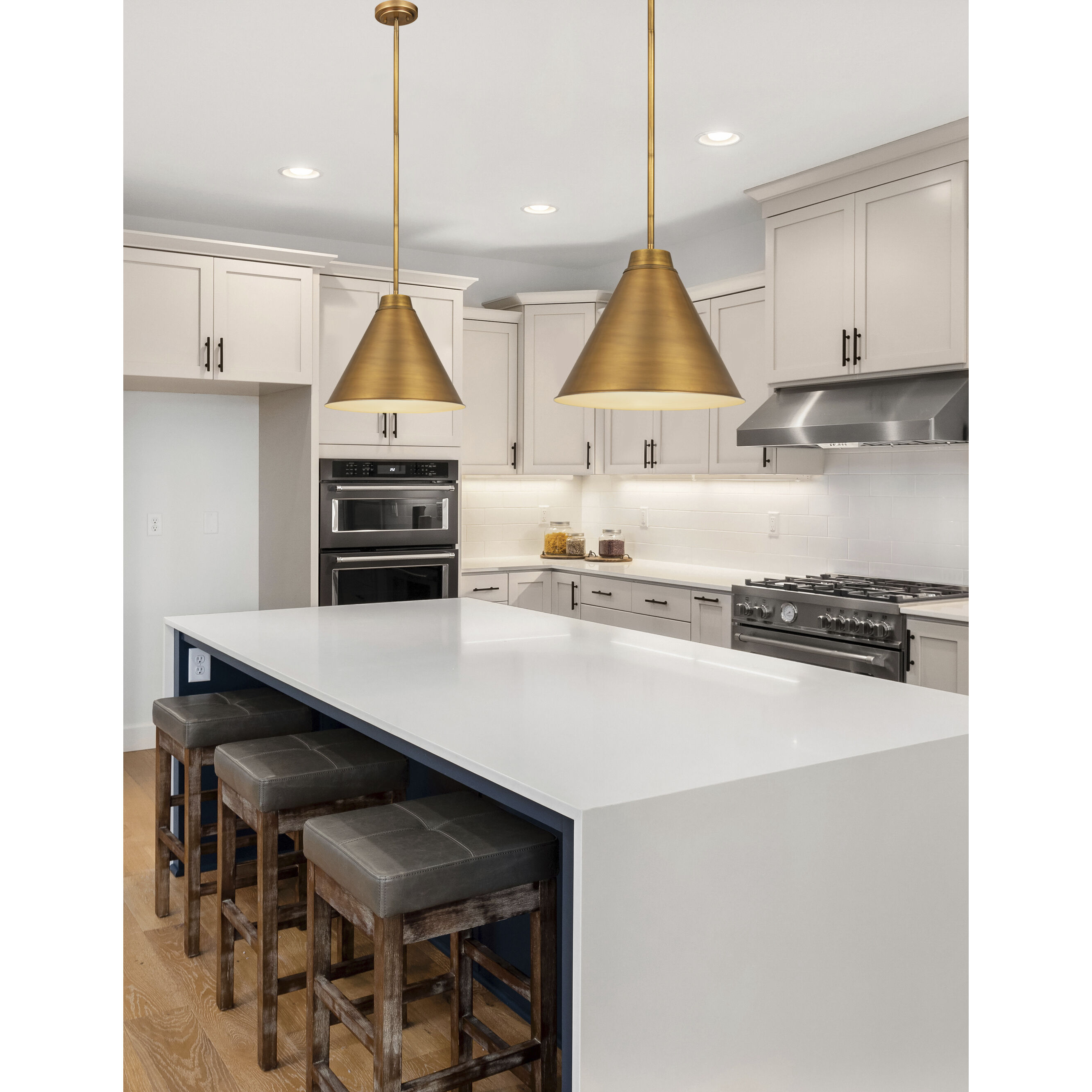 Eaton 1 Light 18 inch Rubbed Brass Pendant Ceiling Light