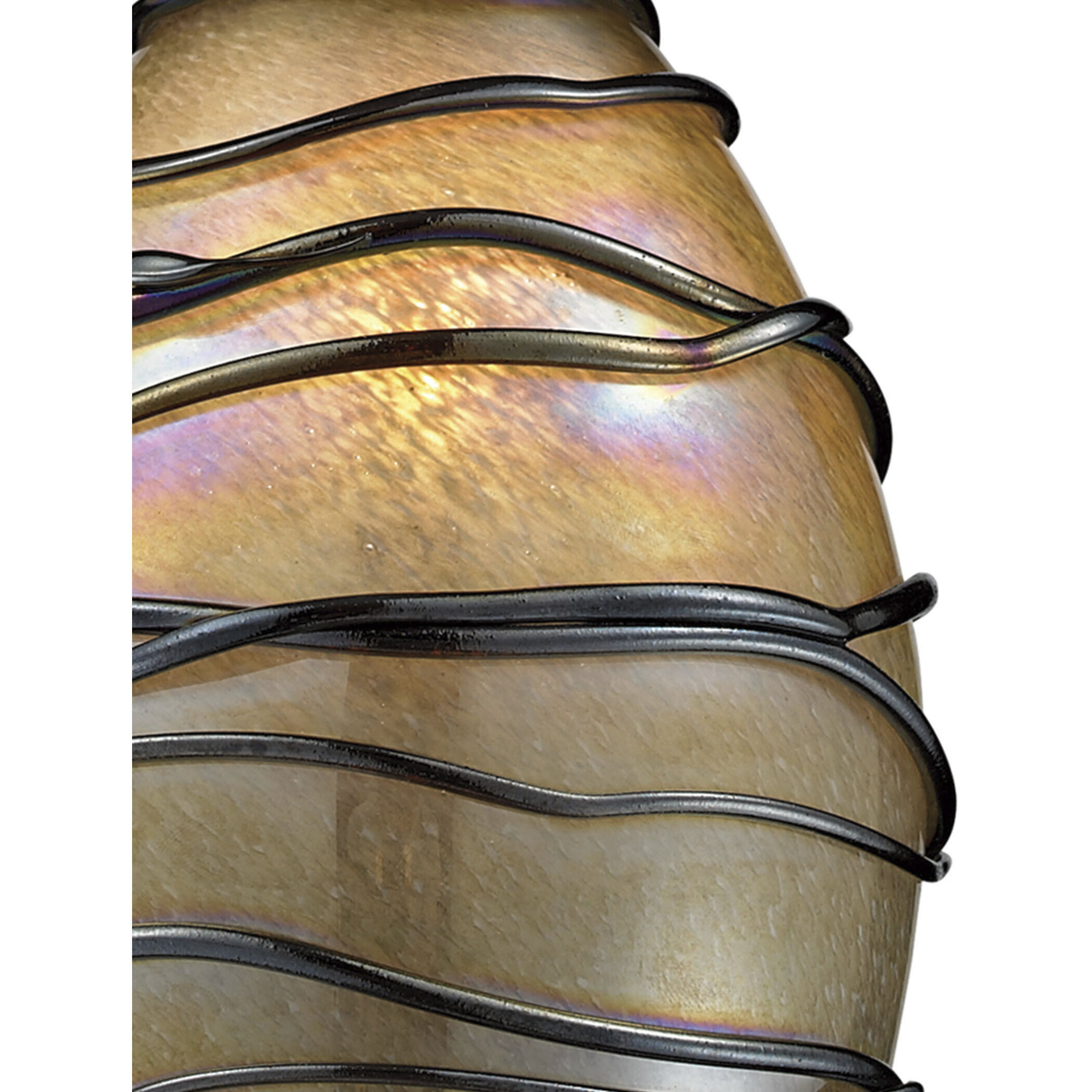 Vines 1 Light 5 inch Satin Nickel Mini Pendant Ceiling Light in Tan Glass