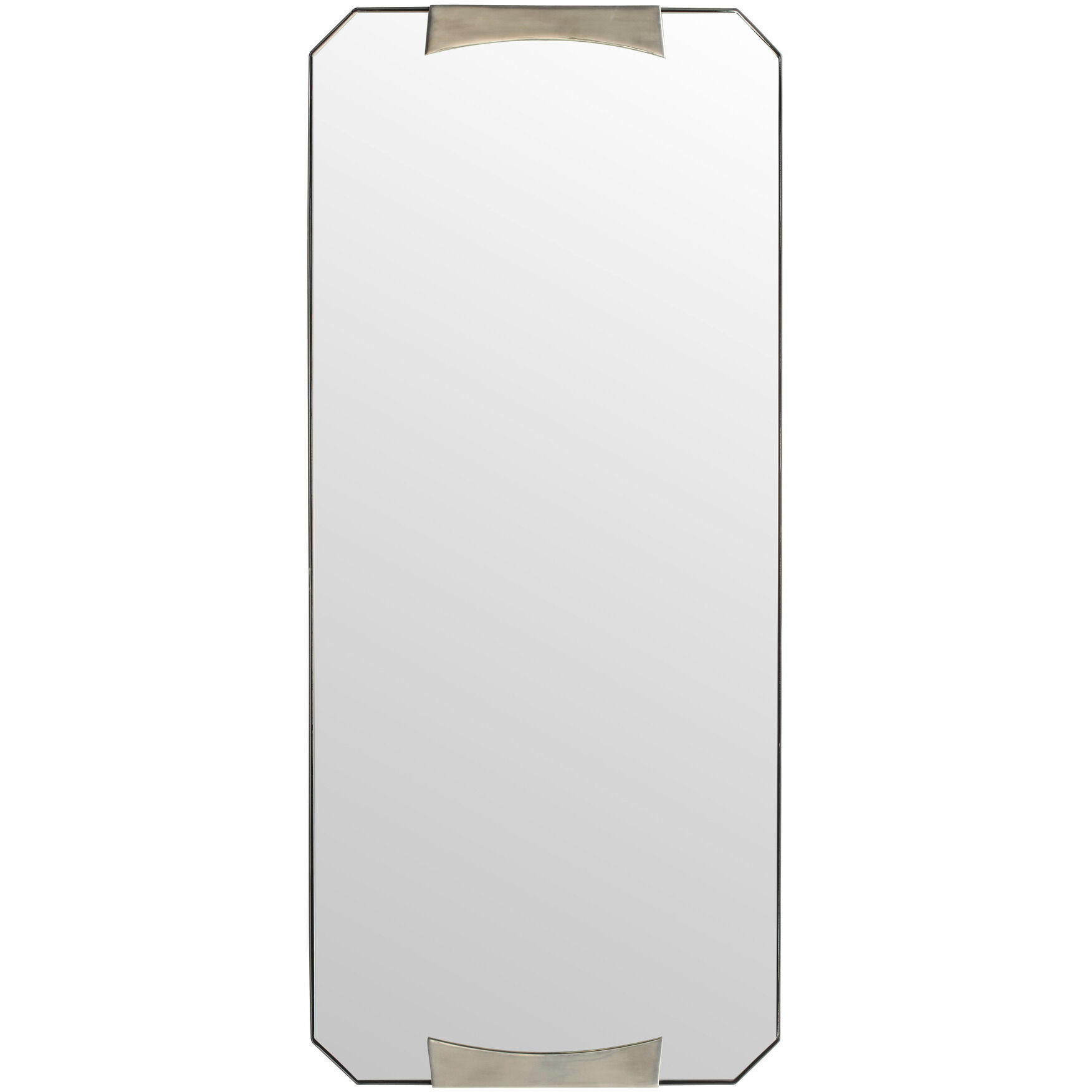 Kris 48 X 21 inch Vintage Silver and Blackened Iron Mirror