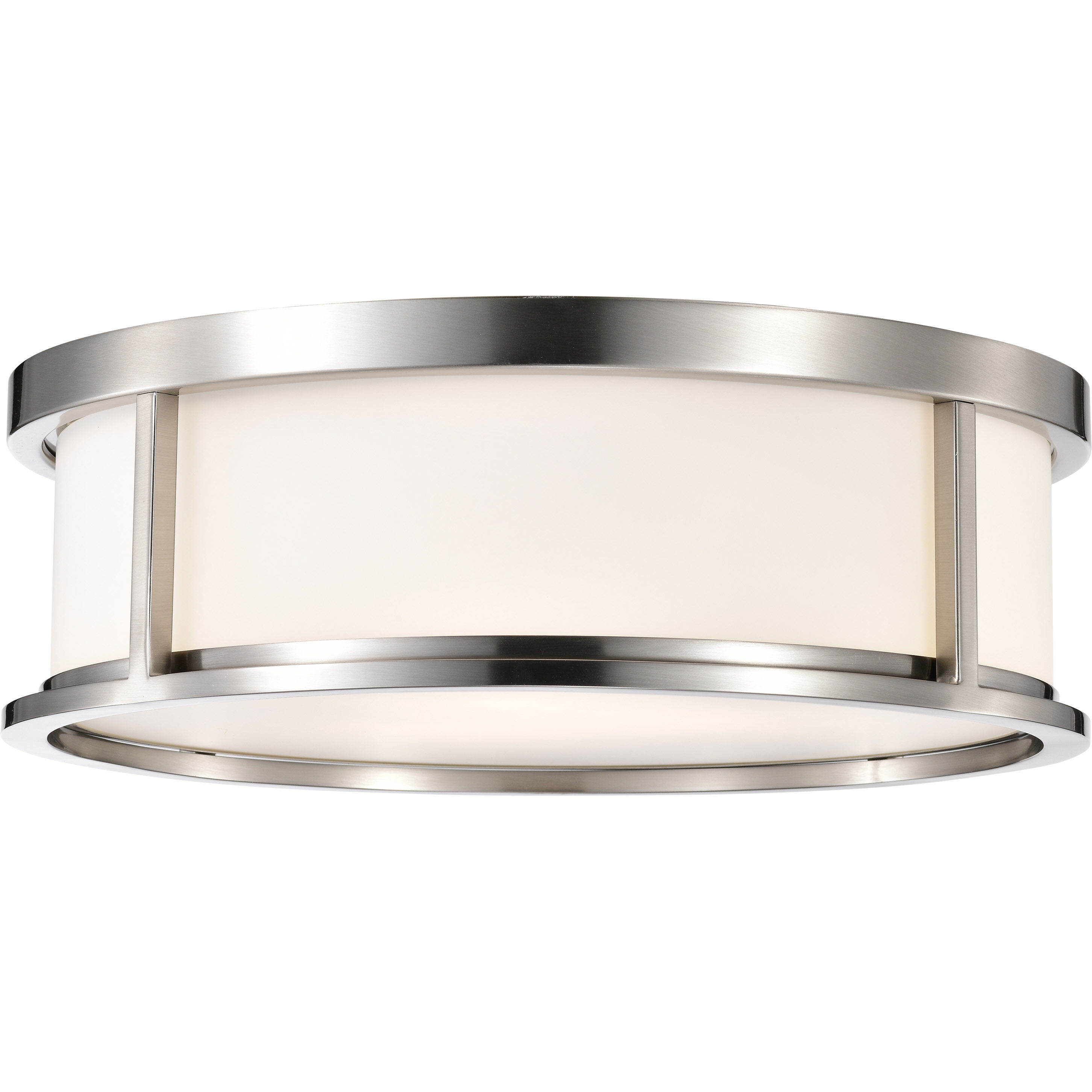 Odeon 3 Light 17 inch Brushed Nickel Flush Mount Ceiling Light