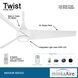 Twist 52 inch Flat White Indoor Ceiling Fan, Wifi