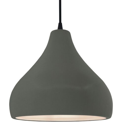 Radiance LED 13.5 inch Pewter Green and Matte Black Pendant Ceiling Light