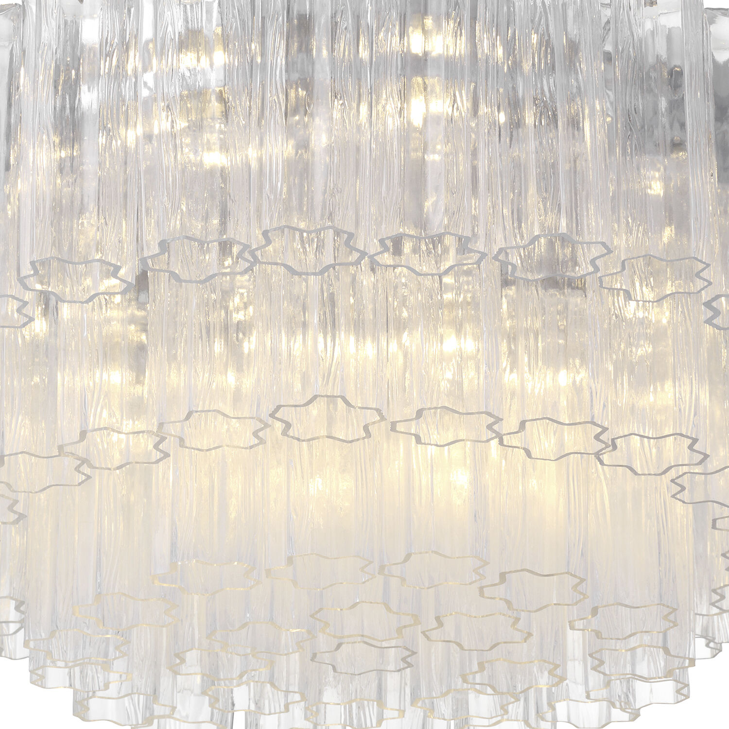 Addis 16 Light 32 inch Polished Chrome Flush Ceiling Light in Tronchi Glass Clear